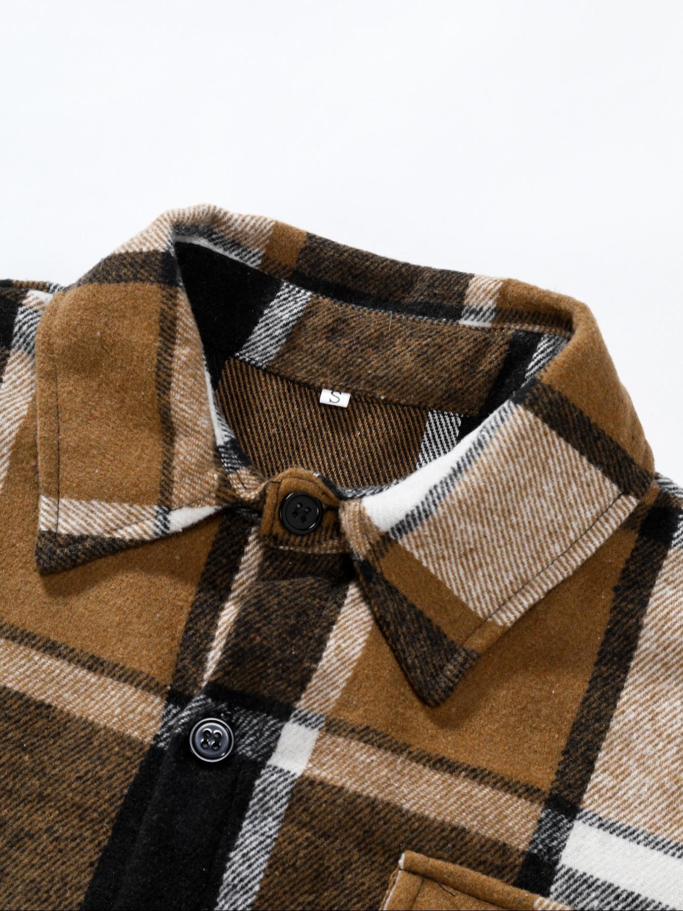 Retro Plaid Shirt Men Casual E - Flannel Shirt Lined review and price