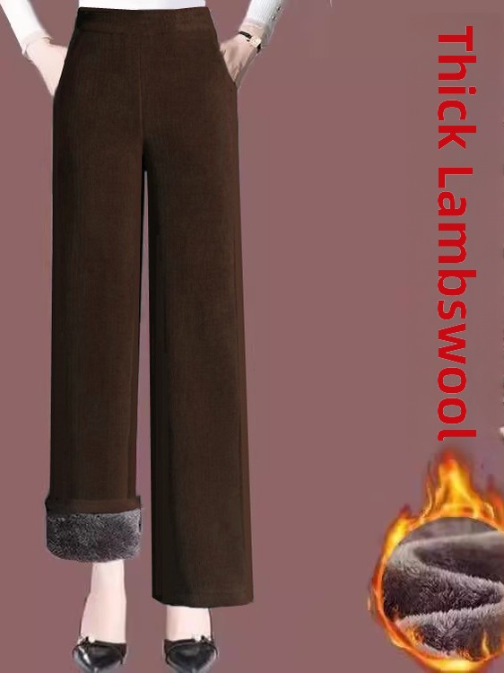 Thickened Fleece Lined High Wa - Corduroy Pant Warm review and price